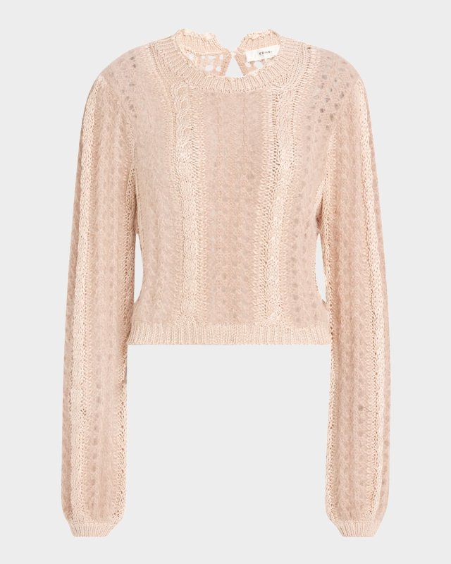 Femme Cable Mix Crewneck Sweater
